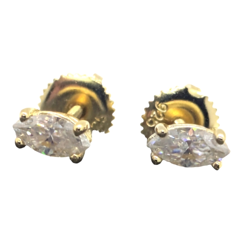 14 KT Gold over Sterling silver Moissanite Diamond Earrings